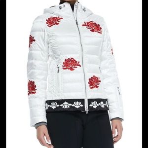 Laya Embroidered floral puffer jacket.